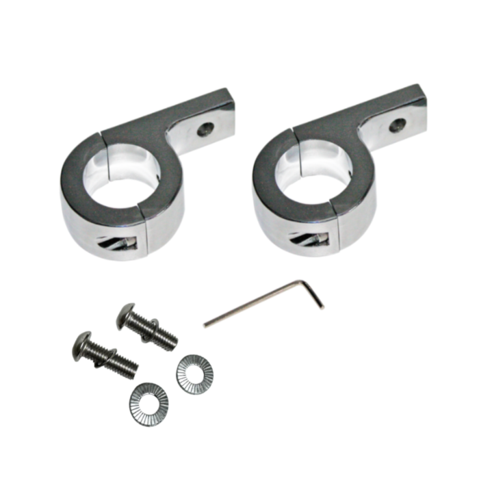Motorcycle Fog Lamp 1.25" Engine Guard P-Clamp Mounts