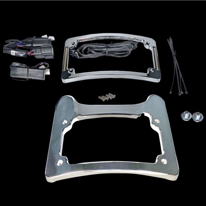 Turn Signal Eliminator Kit with Auxiliary LED Plate Frame for Harley Touring