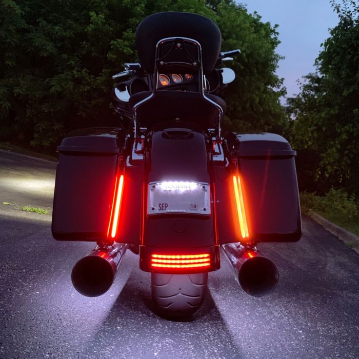 Dual Color LED Plasma Rods™ Rear Fender Light Bars for Harley-Davidson® Motorcycles