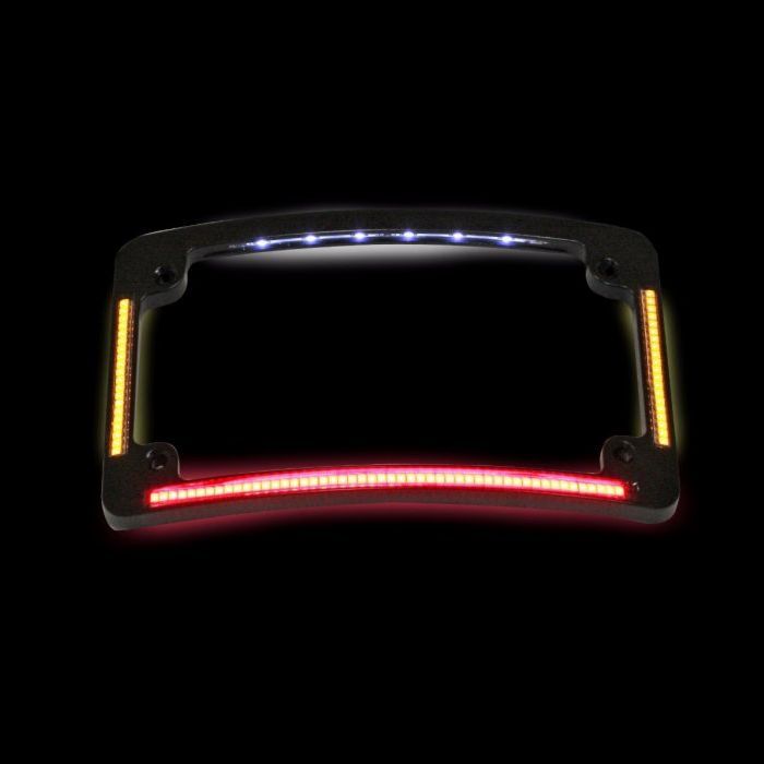 Radius License Plate Frame with Auxiliary LEDs for Harley-Davidson® Motorcycles