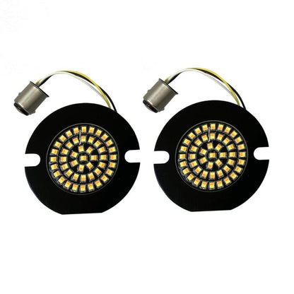 Genesis® 4 Solid Amber/White (Halo Free) LED Motorcycle Flat Turn Signal Inserts