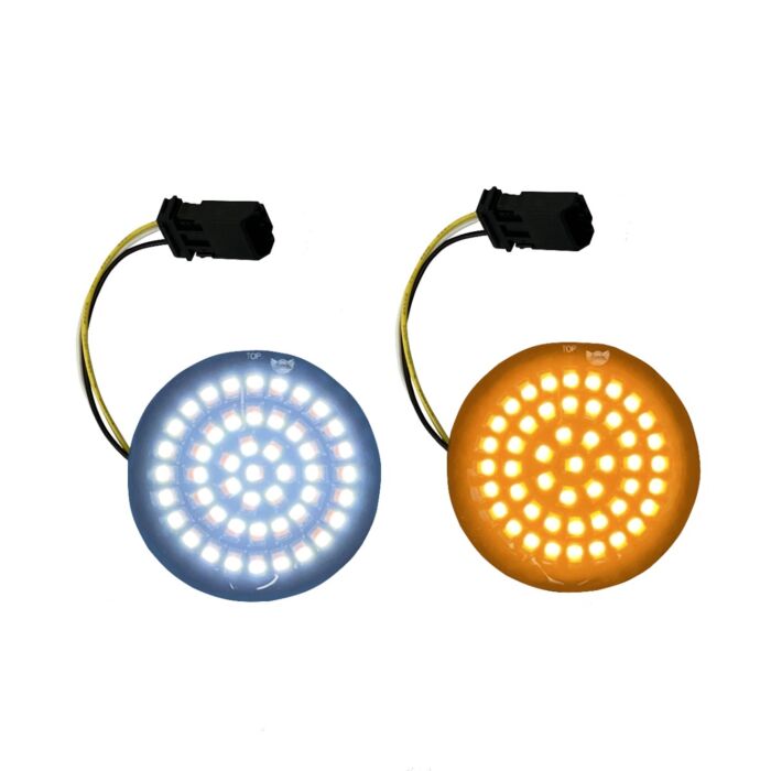 Genesis® 4 Solid Amber/White (Halo Free) LED Motorcycle Turn Signal Inserts for CVO™
