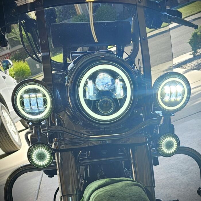 Custom Dynamics® 4.5" Motorcycle LED Passing Lamps with White Halo