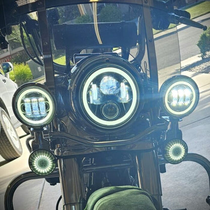 Custom Dynamics® 4.5" Motorcycle LED Passing Lamps with White Halo
