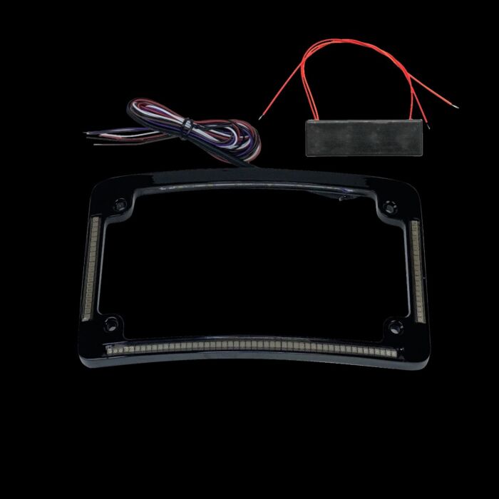 Radius License Plate Frame with Auxiliary Red LEDs & Tag Illumination