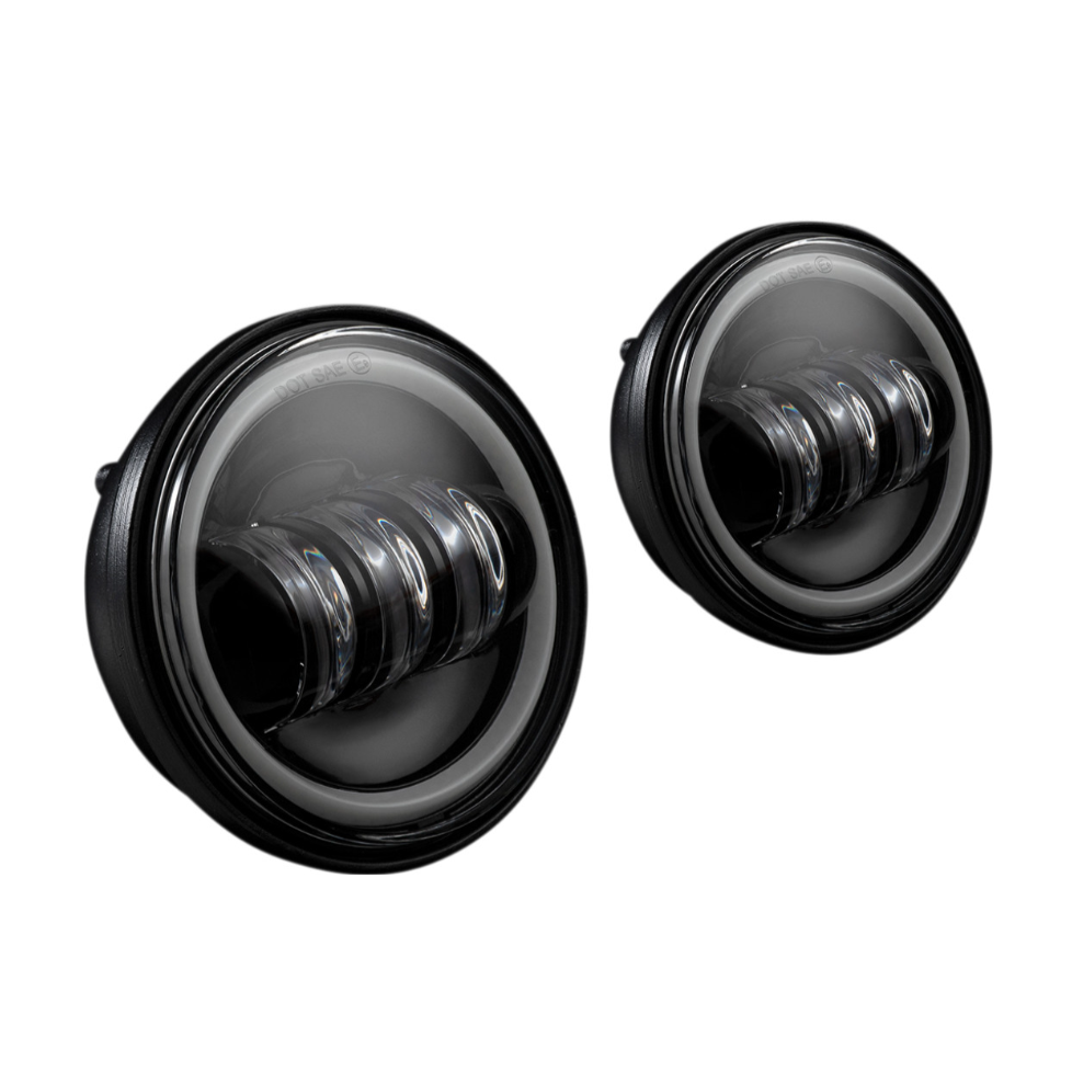 Custom Dynamics® 4.5" Motorcycle LED Passing Lamps with White Halo