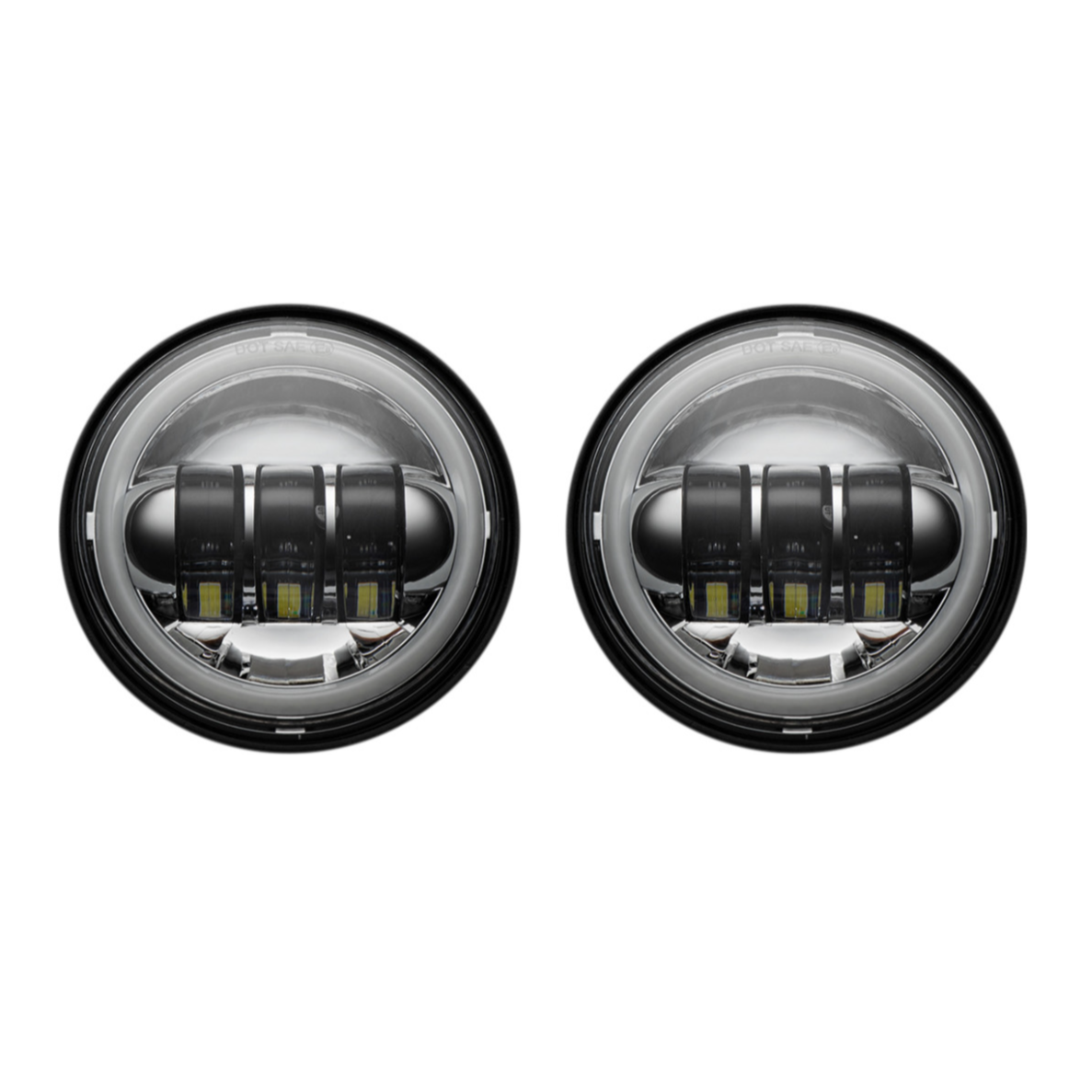 Custom Dynamics® 4.5" Motorcycle LED Passing Lamps with White Halo