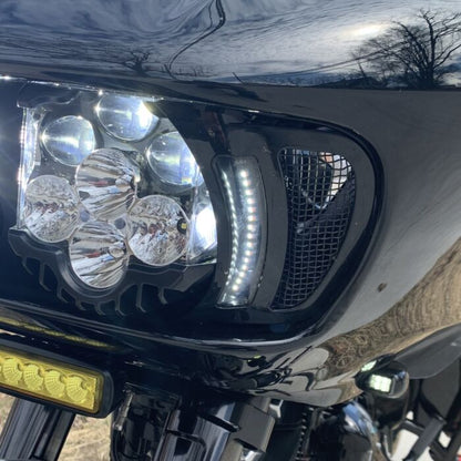 LED Fairing Vent Inserts with Auxiliary Turn Signal for Rushmore Road Glide