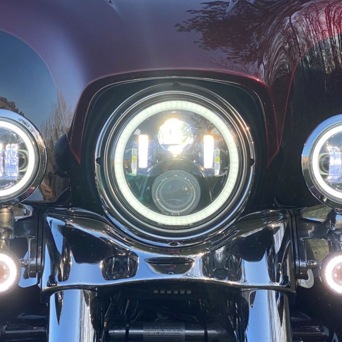 7" LED Motorcycle Halo Headlight with Wire Adapter Harley-Davidson®