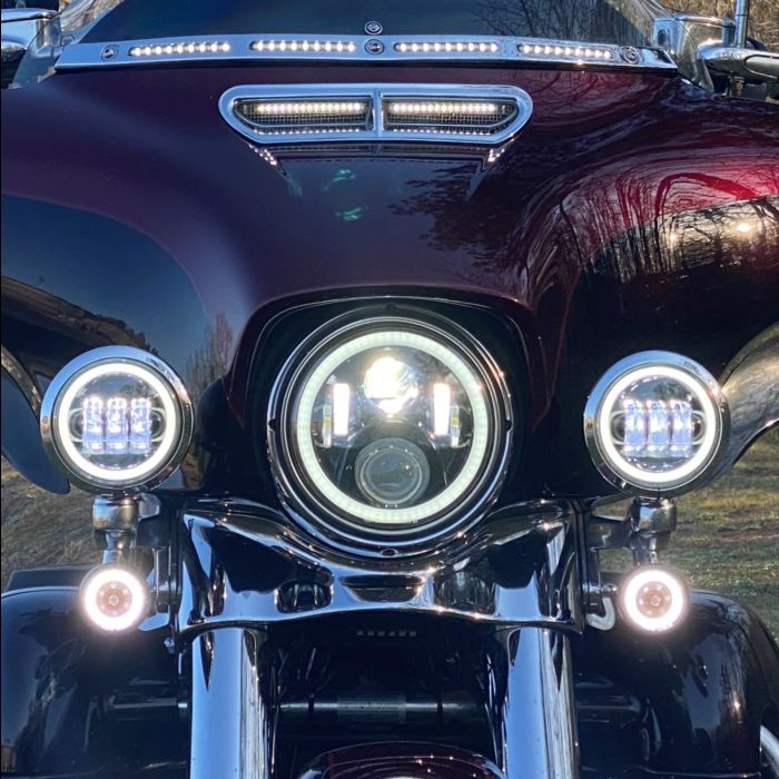 Custom Dynamics® 7" White LED Halo Headlight for 94-13 Harley-Davidson®