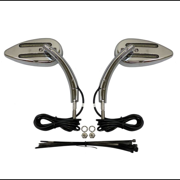 Plug & Play LED Run & Turn Signal Motorcycle Mirrors | Custom