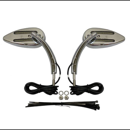 Plug & Play LED Run & Turn Signal Motorcycle Mirrors