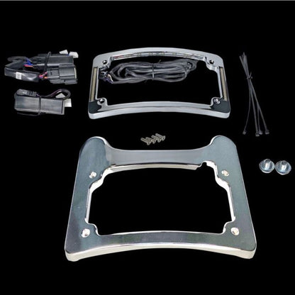 Turn Signal Eliminator Kit with Auxiliary LED Plate Frame for Harley Touring
