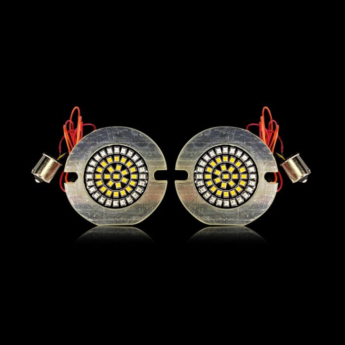 Genesis® 4 Amber/Red 1156 Rear Flat Style LED Motorcycle Turn Signal Inserts