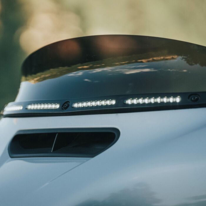 Batwing Fairing LED Windshield Trim with Auxiliary Turn Signals for Harley-Davidson Motorcycles