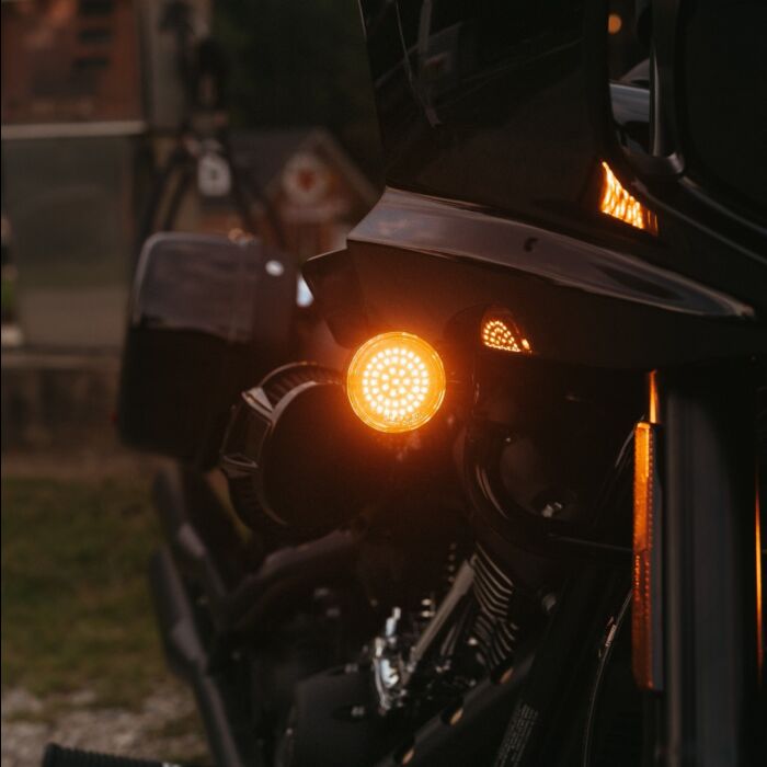 Genesis® 4 Solid Amber/White (Halo Free) Bullet Style LED Motorcycle Turn Signal Inserts