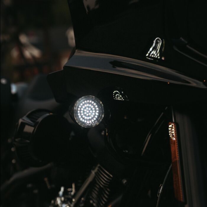 Genesis® 4 Solid Amber/White (Halo Free) Bullet Style LED Motorcycle Turn Signal Inserts