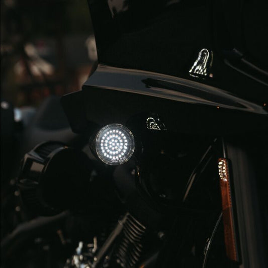 Genesis® 4 Solid Amber/White (Halo Free) Bullet Style LED Motorcycle Turn Signal Inserts