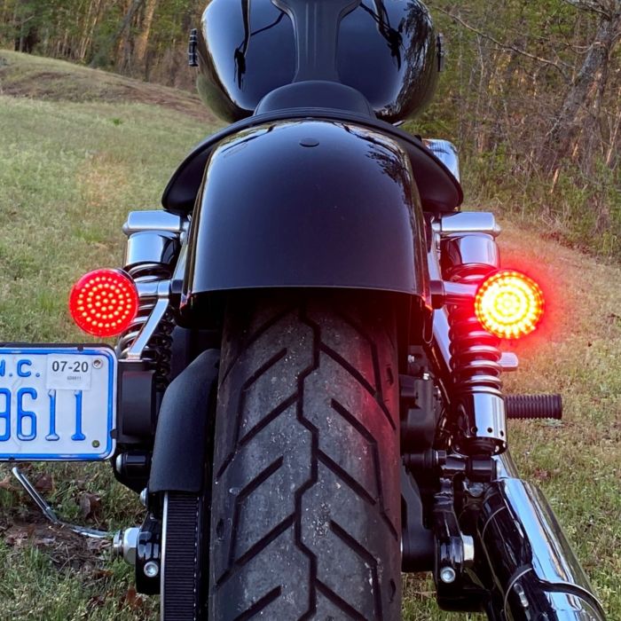 Genesis® 4 Solid Red LED 1157 Bullet Style Motorcycle Turn Signals