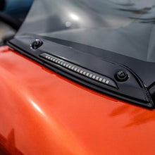 LED Windshield Trim with Auxiliary Turn Signals for Rushmore Road Glide