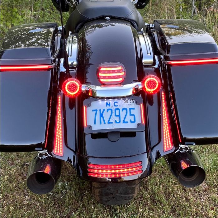 Genesis® 4 Red Ring Bullet Style LED Turn Signals for Harley