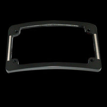 Tri-Horizontal or Radius Motorcycle Plate Frames with Auxiliary LEDs & Tag Illumination
