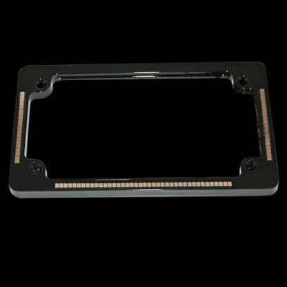 Quad Horizontal or Radius Motorcycle Plate Frame with Auxiliary LEDs & Tag Illumination