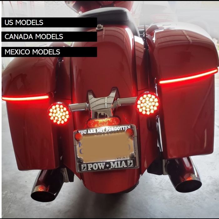 Run, Brake & Turn Auxiliary LED Saddlebag Lights for Challenger & Pursuit Indian Motorcycles