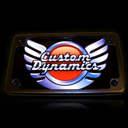 Horizontal Motorcycle Plate Frames with LED Tag Illumination