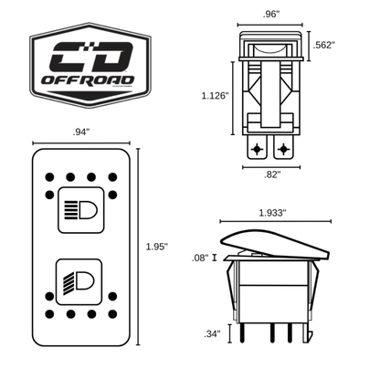 3-Position Non-Interrupting Lighted Rocker Switch