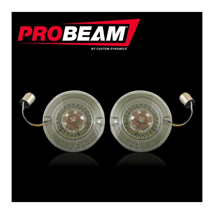 ProBEAM® Amber/White Front LED Flat Turn Signals with Smoked Lenses