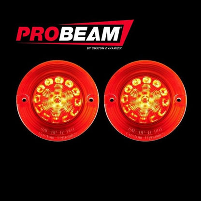 Flat ProBEAM® Solid Red 1156 Rear LED Inserts with Red Lenses