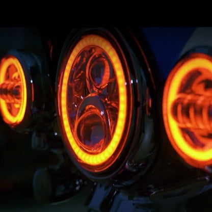 ProGLOW™ 7" Motorcycle LED Headlight with Color Changing Halo