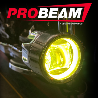 Motorcycle LED Fog Lights with Yellow Lens