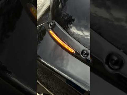 LED Windshield Trim with Auxiliary Turn Signals for Rushmore Road Glide