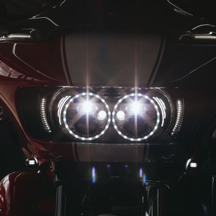 TruBEAM® LED Headlamp with Auxiliary Turn Signals for Rushmore Road Glide