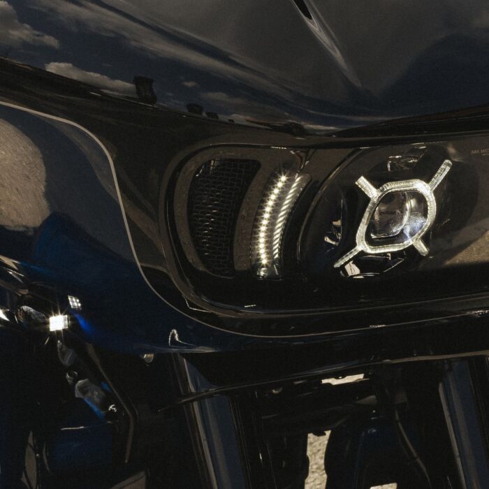 LED Fairing Vent Inserts with Auxiliary Turn Signal for Rushmore Road Glide