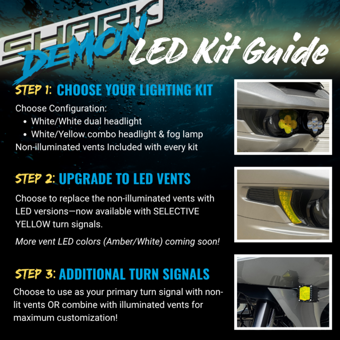 Shark Demon® 2 LED Lighting Kits for 23-26 Road Glide - Headlight & Fog Lamp Upgrades
