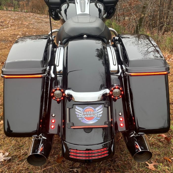 Radius License Plate Frame with Auxiliary LEDs for Harley-Davidson® Motorcycles
