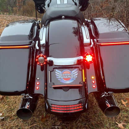 Radius License Plate Frame with Auxiliary LEDs for Harley-Davidson® Motorcycles