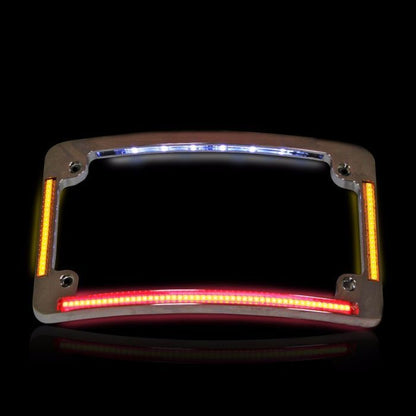 Radius License Plate Frame with Auxiliary LEDs for Harley-Davidson® Motorcycles