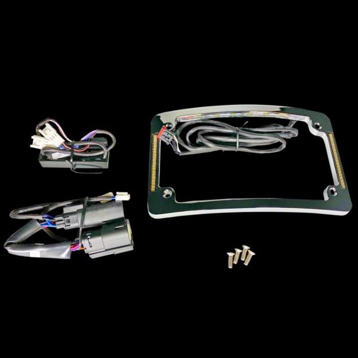 Tri-Radius Auxiliary LED License Plate Frame for Harley-Davidson® Motorcycles