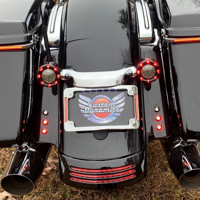 Tri-Radius Auxiliary LED License Plate Frame for Harley-Davidson® Motorcycles