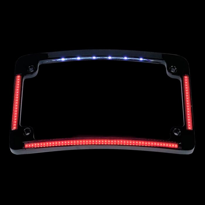 Radius License Plate Frame with Auxiliary Red LEDs & Tag Illumination