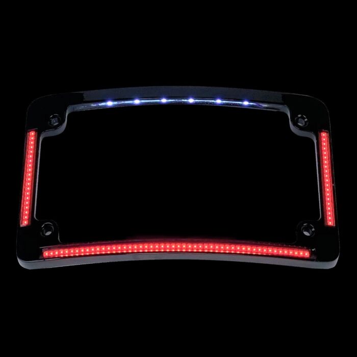 Radius License Plate Frame with Auxiliary Red LEDs & Tag Illumination