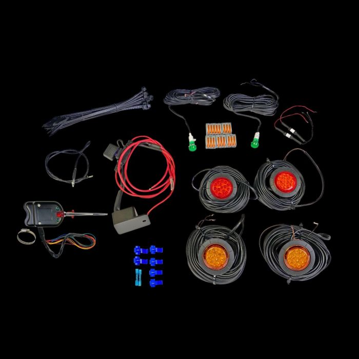 Amber Front & Red Rear UTV Turn Signal Kit with Steering Column Switch