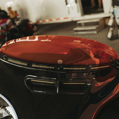 Batwing Fairing LED Windshield Trim with Auxiliary Turn Signals for Harley-Davidson Motorcycles